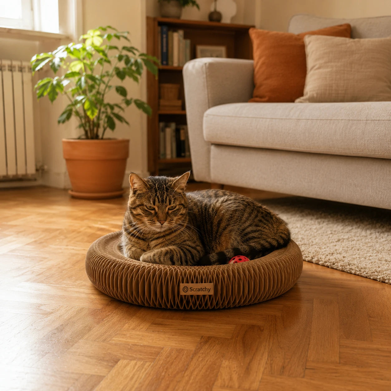 Con Scratchy: gatto sereno e casa in ordine