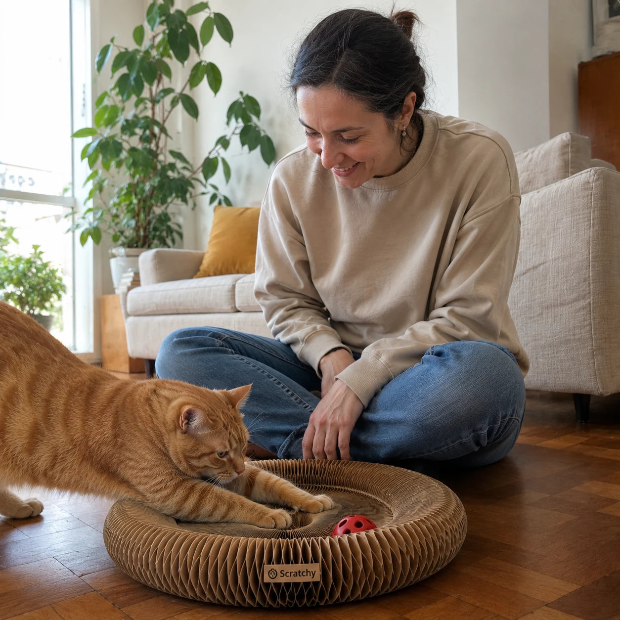 Giulia con il suo gatto e Scratchy